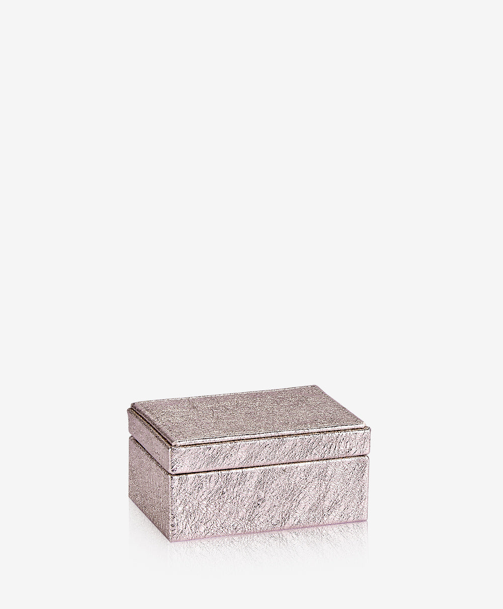 GiGi New York Small Box Rose Gold Crackle Metallic