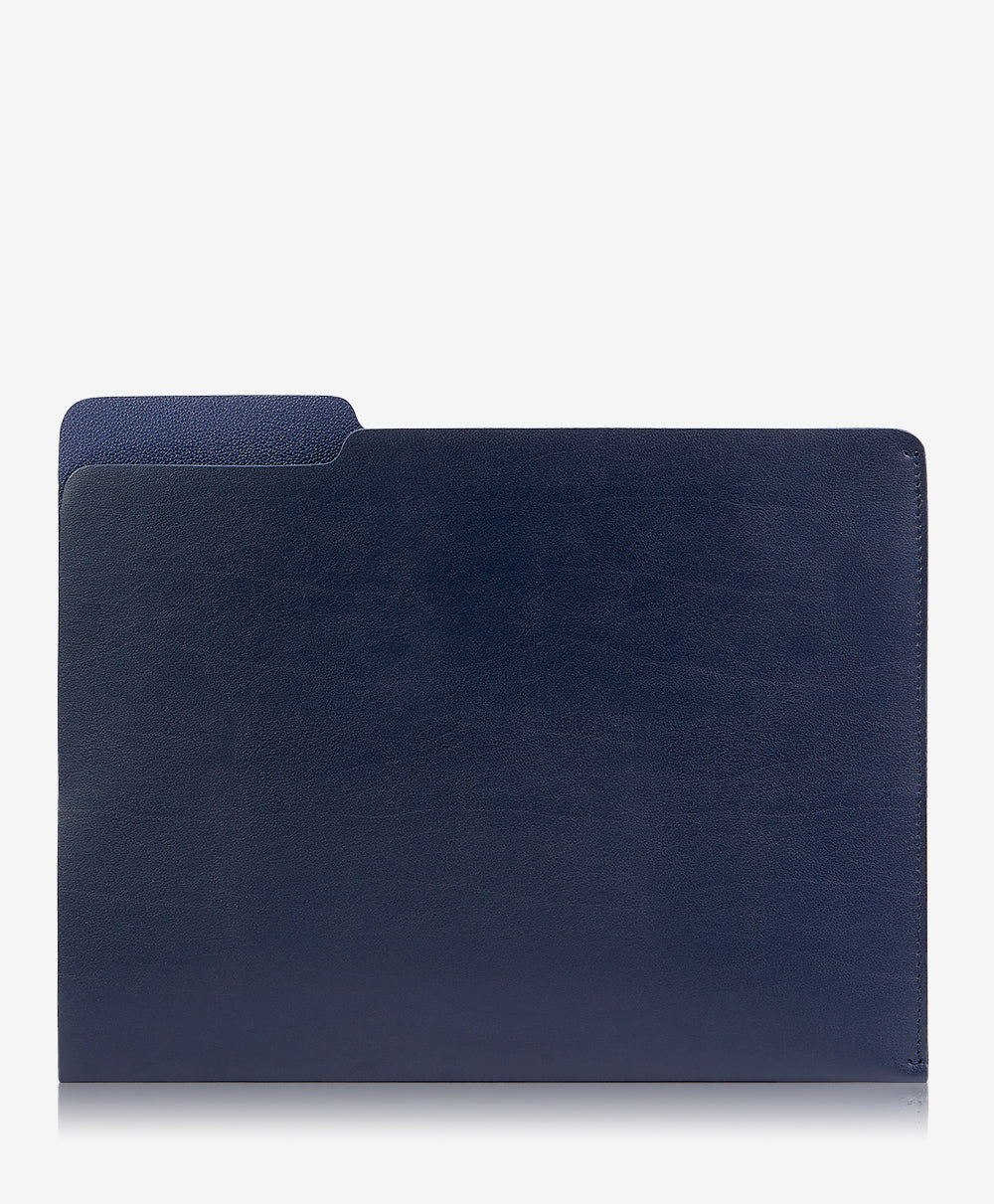 GiGi New York Carlo File Folder Navy Recycled Italian Bonded