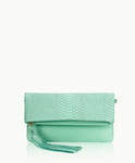 Stella Fold over Clutch Aegean Embossed Python Leather