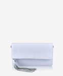Stella Fold over Clutch Periwinkle Pebble Grain Leather