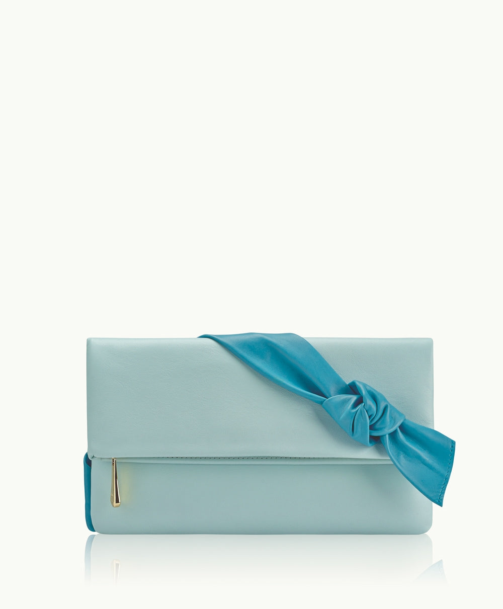 GiGi New York Stella With A Twist Turquoise French Calfskin Leather