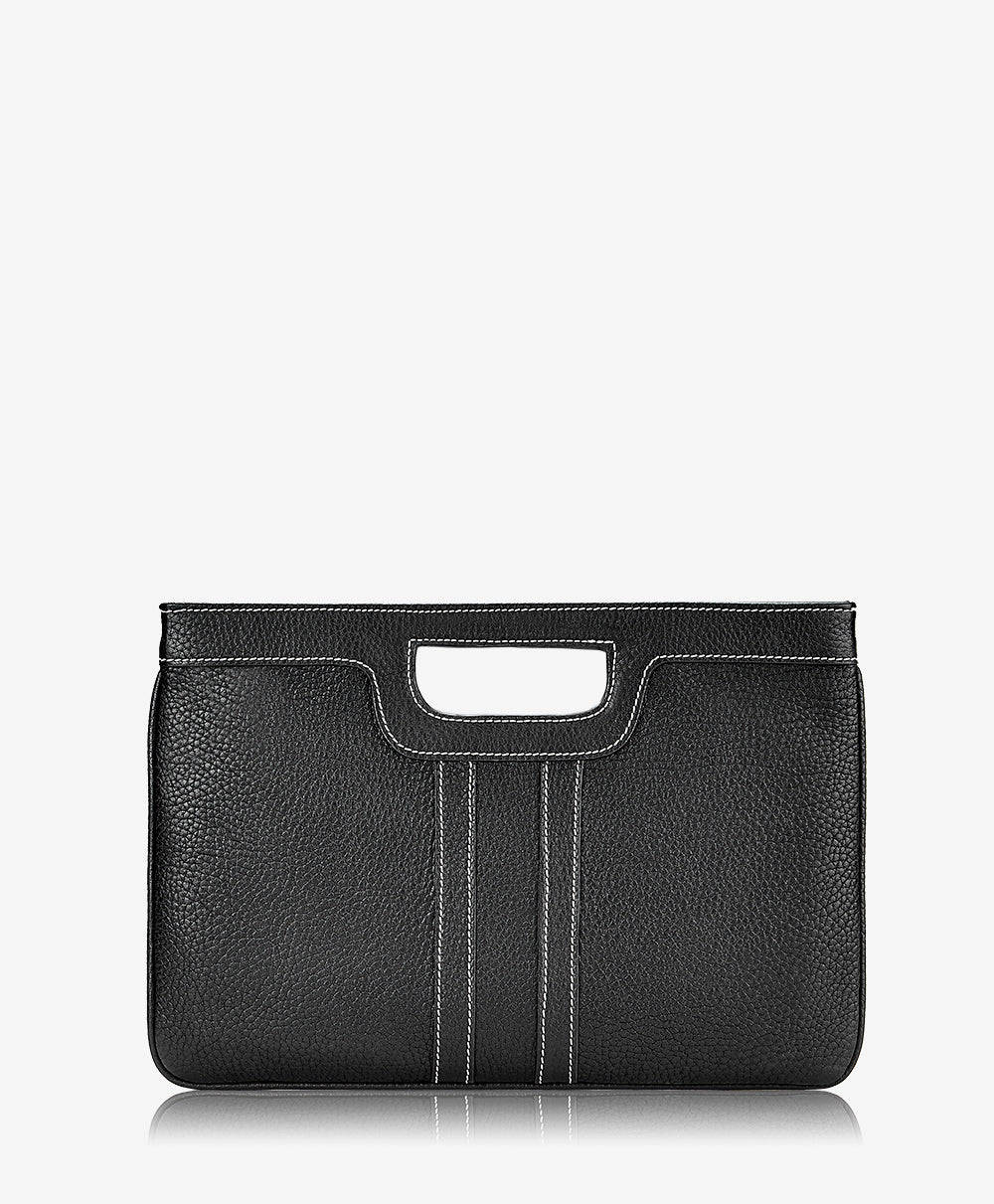 GiGi New York Camilla Clutch Black Pebble Grain Leather