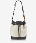 Cassie Bucket Bag Natural Raffia With Black Trim