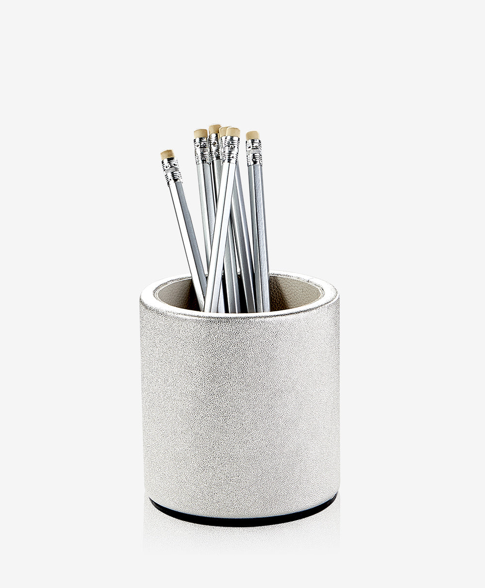 GiGi New York Pencil Cup Platinum Metallic