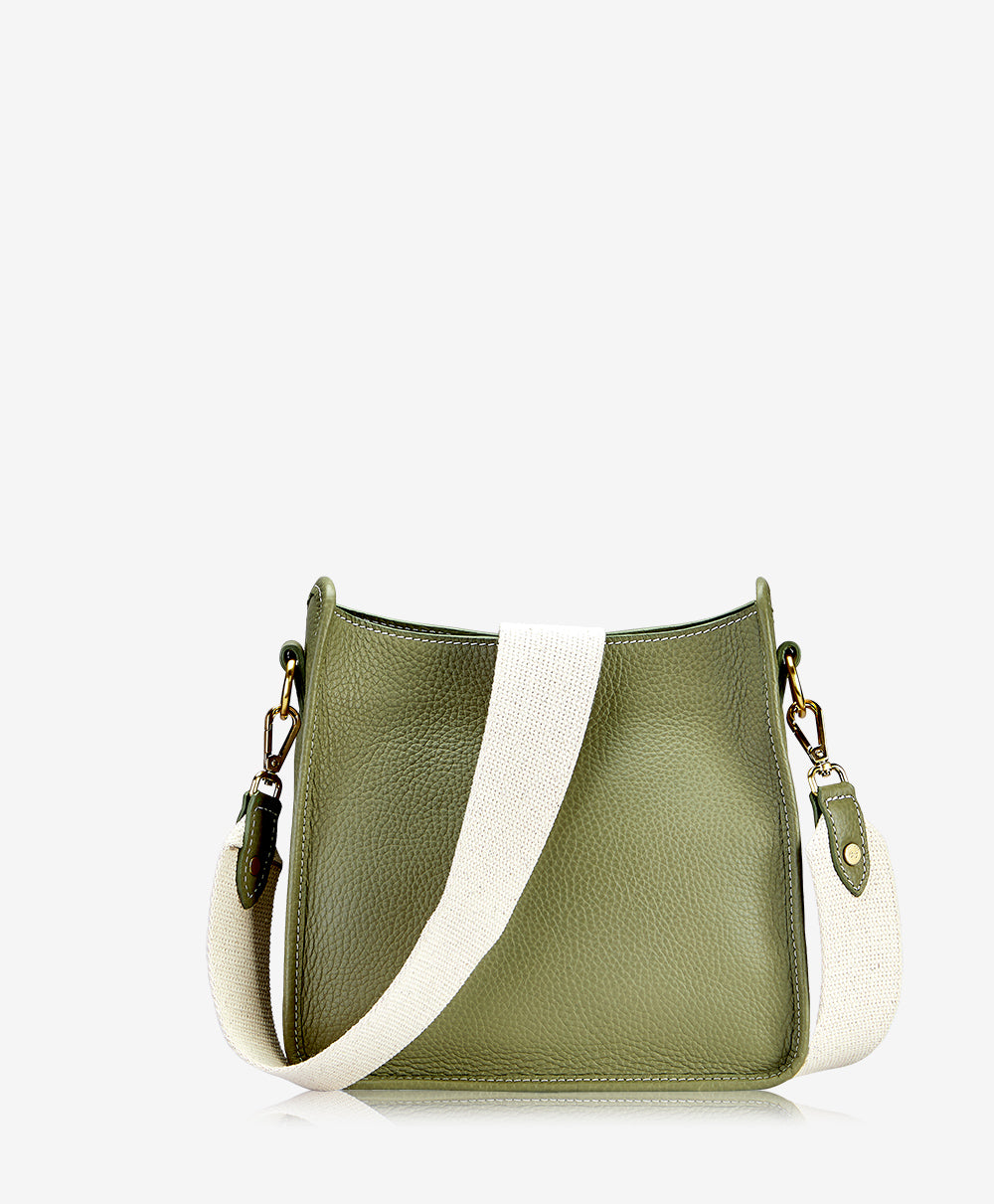 GiGi New York Elle Crossbody Sage Pebble Grain Leather