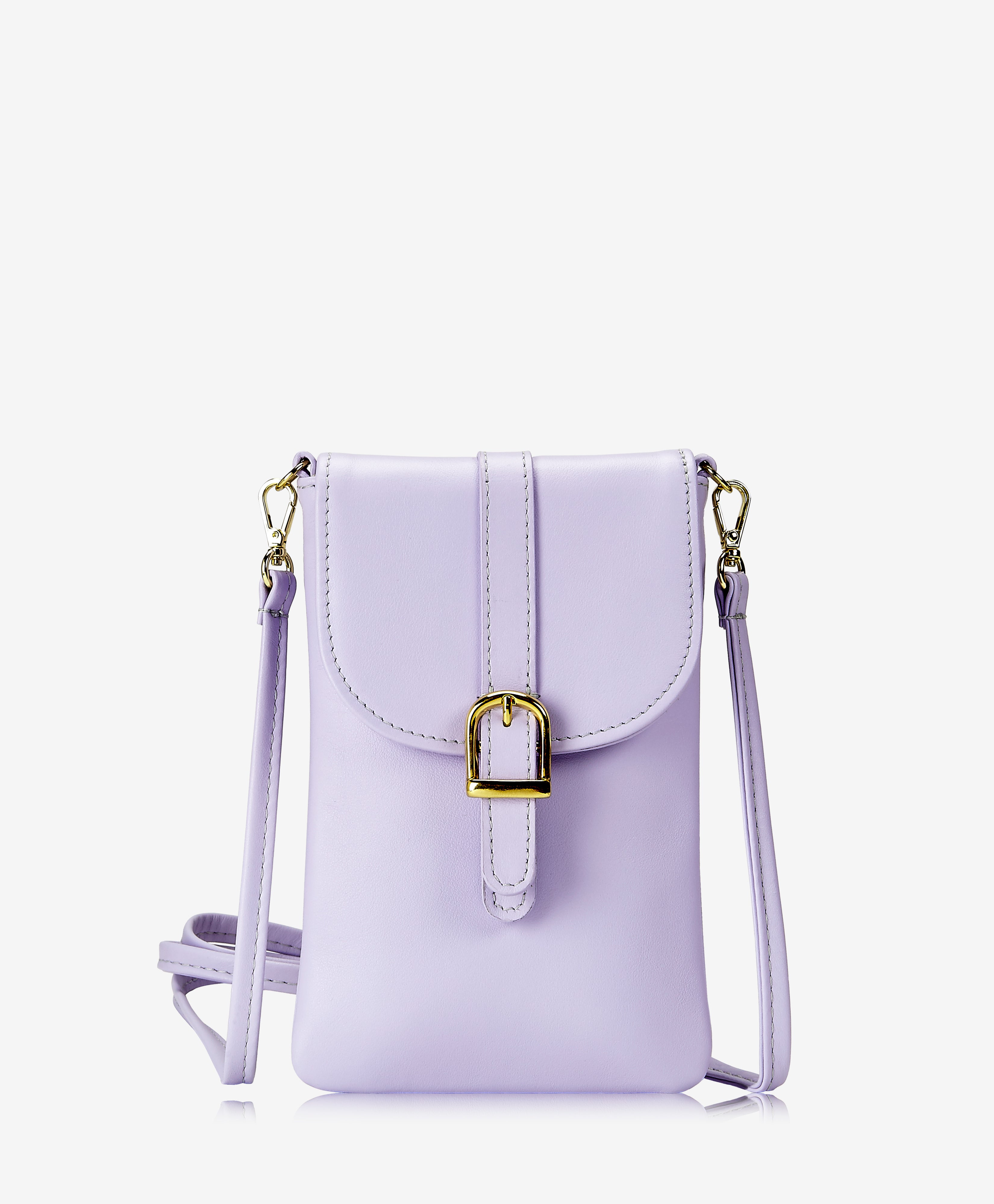 GiGi New York Emmie Phone Crossbody Lilac Italian Calfskin Leather