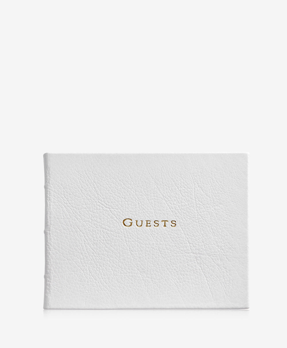 GiGi New York Guest Book White Full Grain