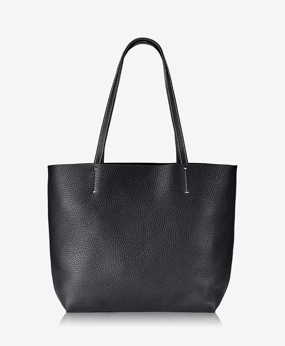 GiGi New York Hunter Tote Black Pebble Grain Leather