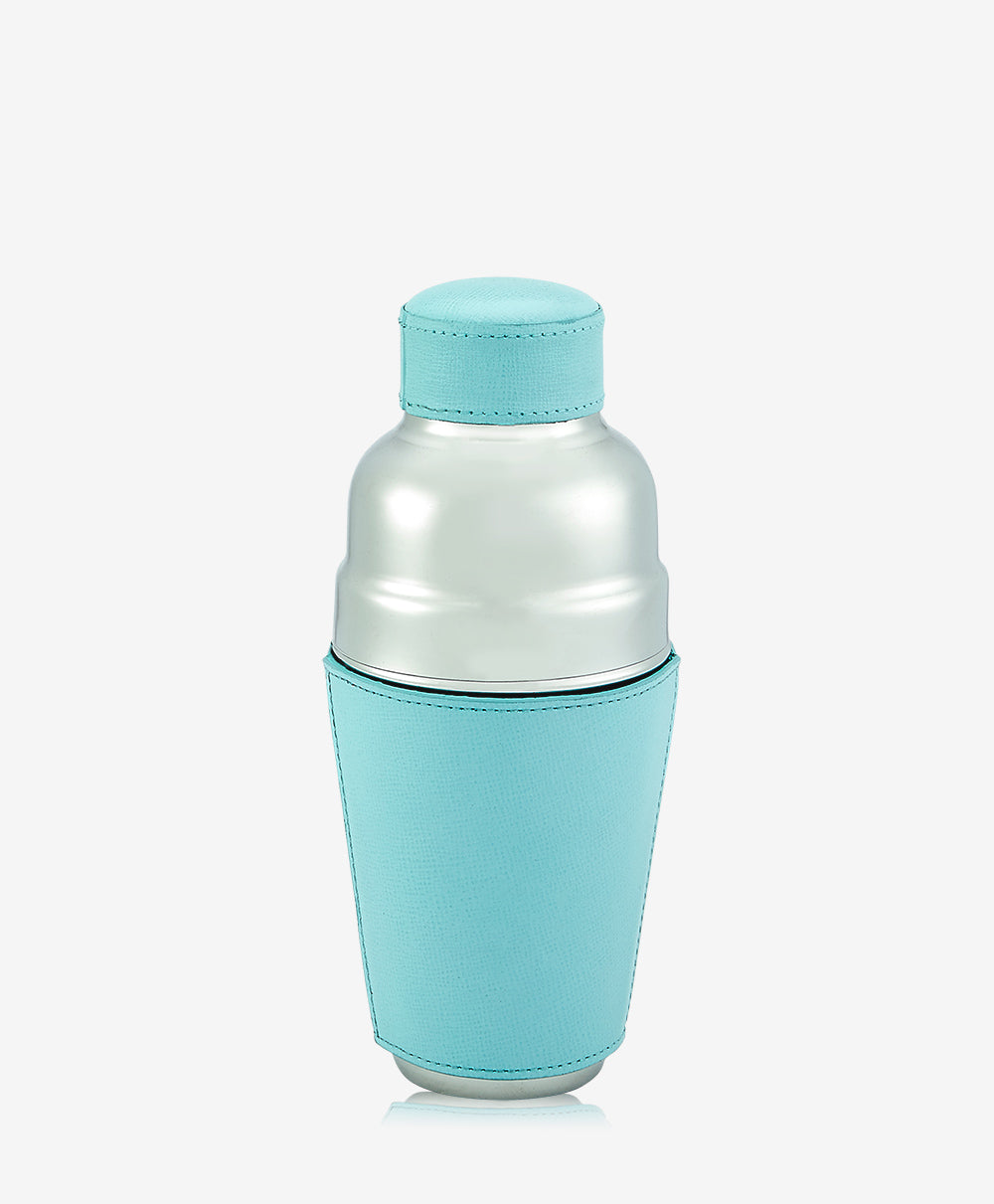 GiGi New York Cocktail Shaker Robin's Egg Blue Embossed