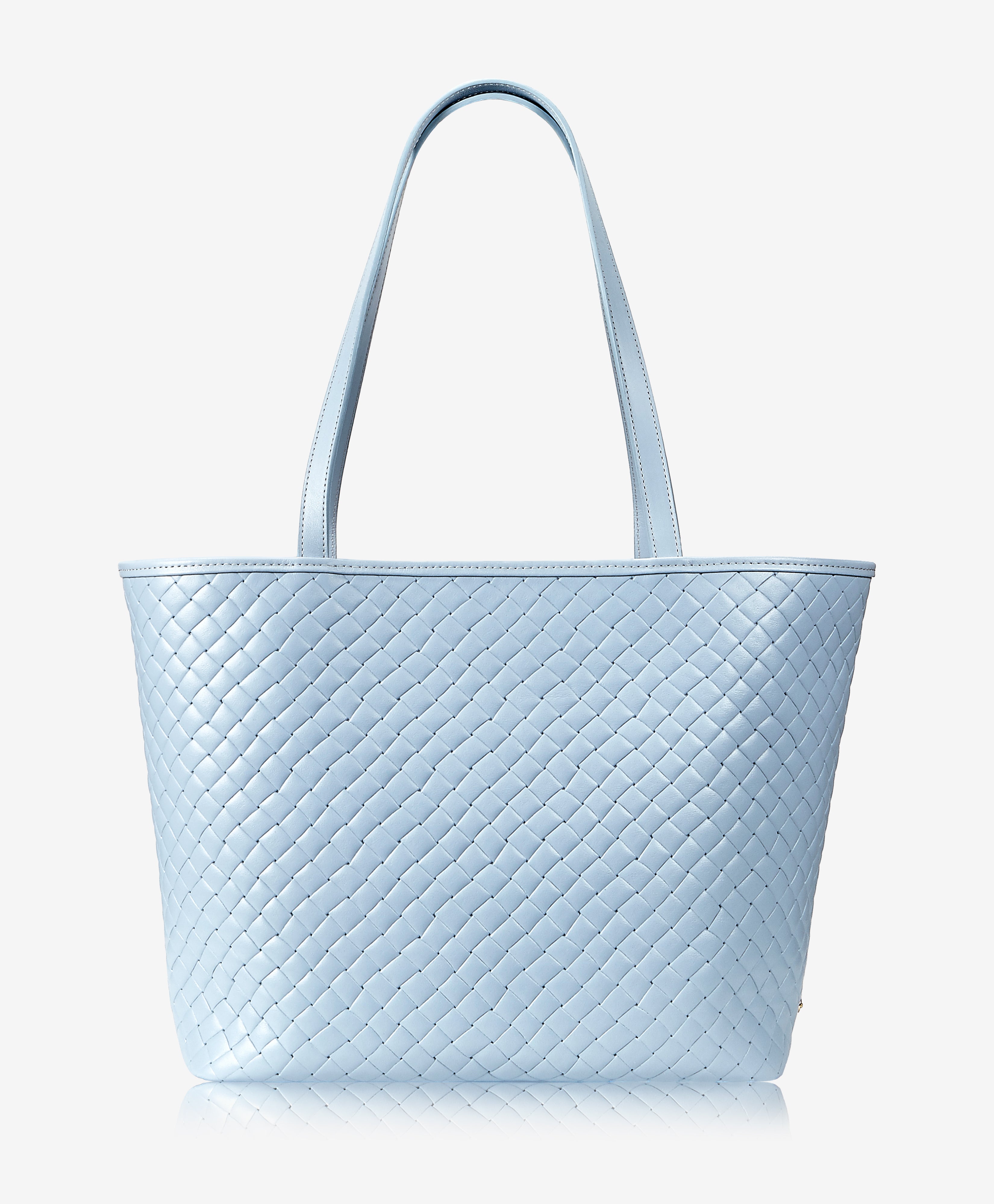 GiGi New York Isla Tote Light Blue Embossed Woven Italian