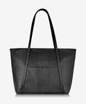 Jessica Zipper Tote Embossed Python Leather