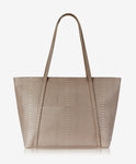 Jessica Zipper Tote Embossed Python Leather