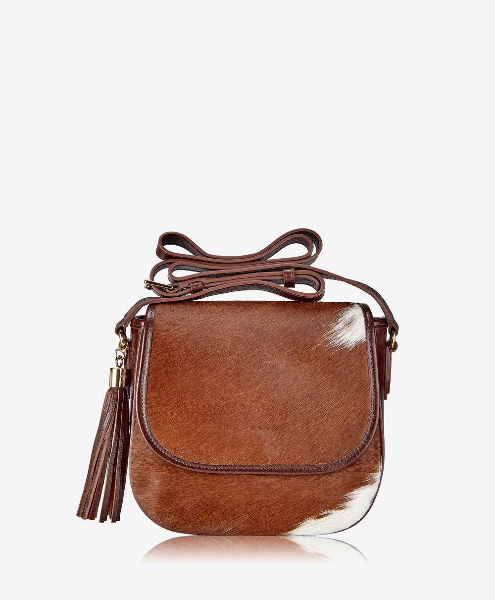 GiGi New York Kelly Saddle Bag Natural Haircalf