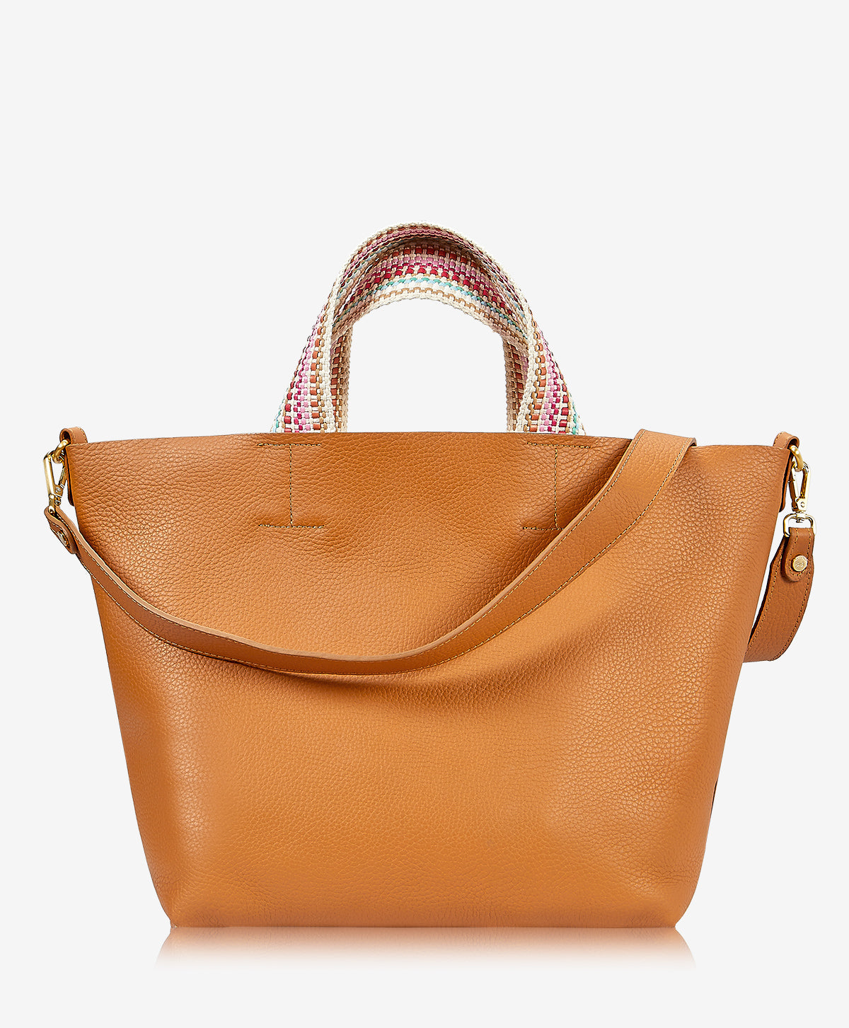 GiGi New York Leigh Tote Tan Pebble Grain Leather