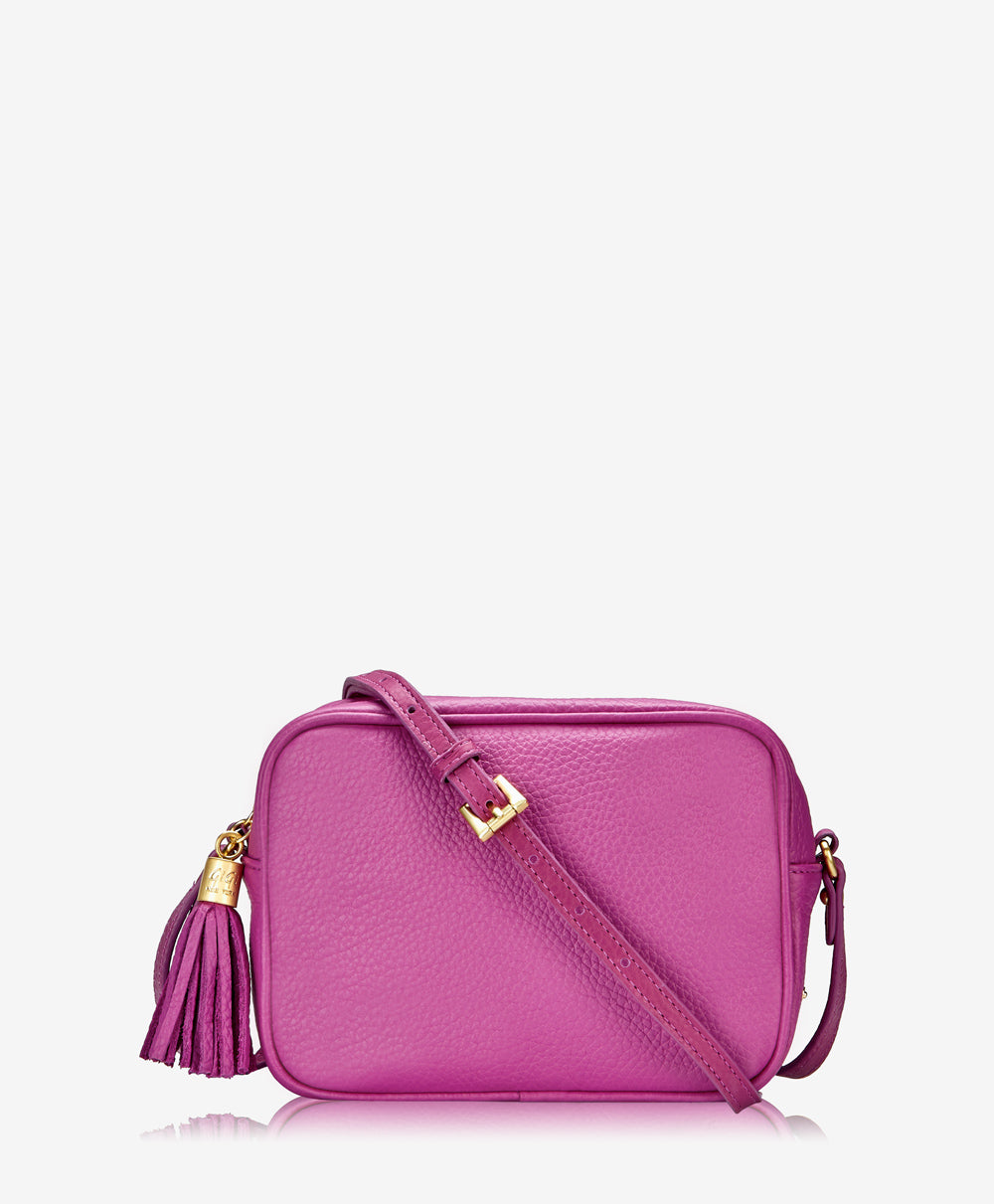 GiGi New York Madison Crossbody Azalea Pink Pebble Grain Leather