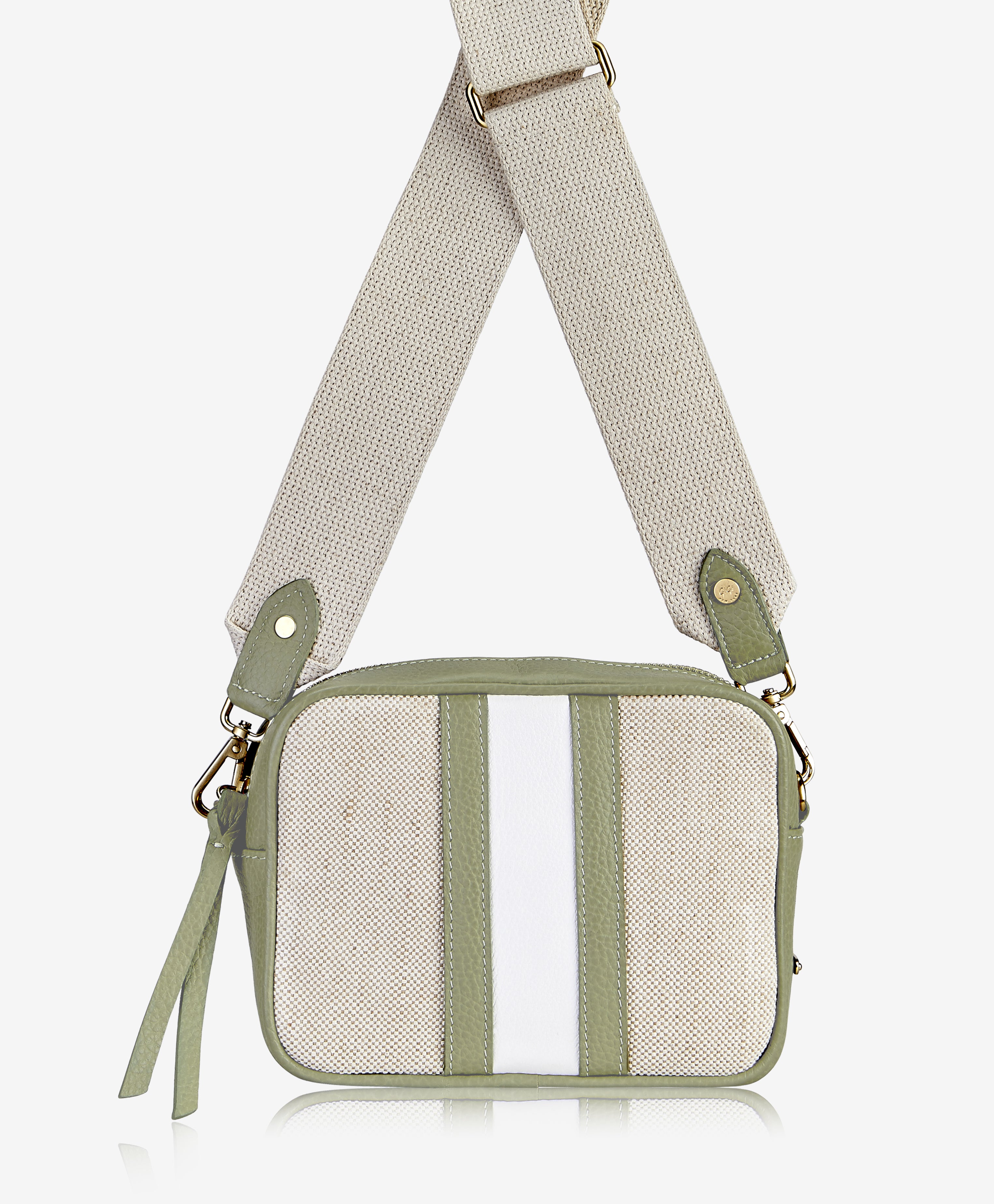 GiGi New York Maddie Crossbody Italian Canvas With Sage