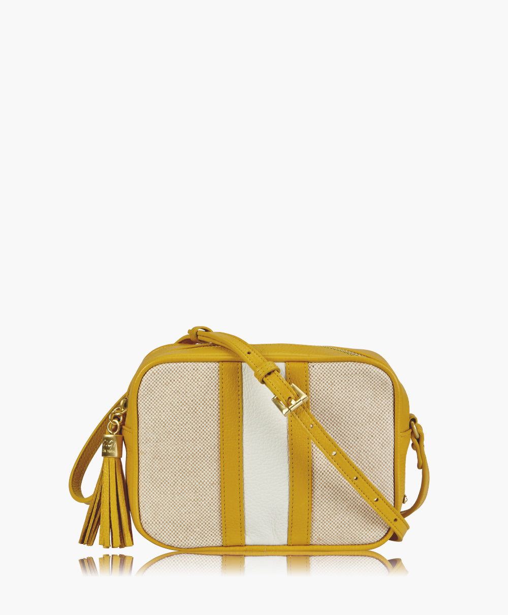 GiGi New York Maddie Crossbody Italian Canvas With Saffron