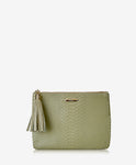 All In One Clutch Bag Embossed Python Leather