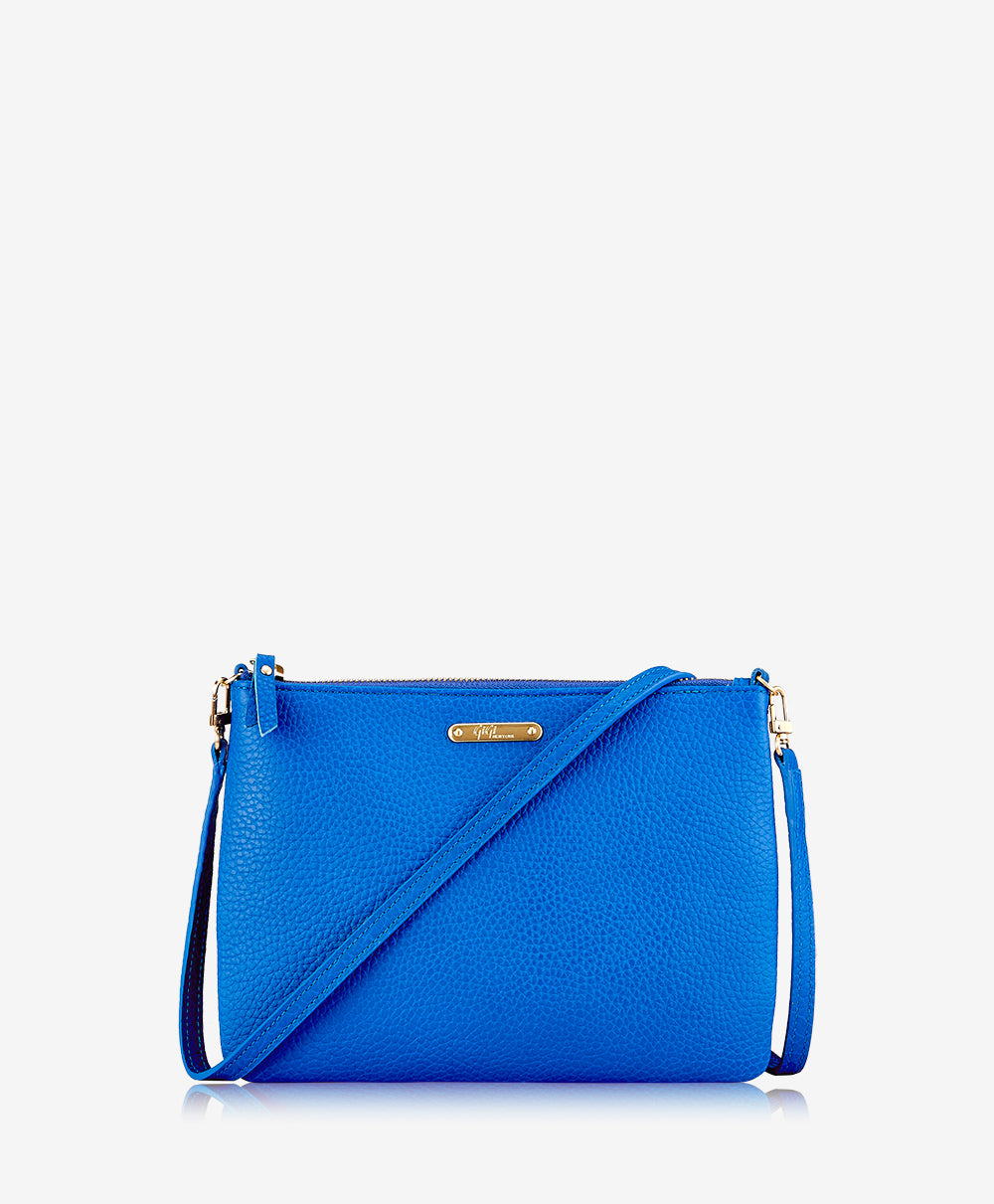 GiGi New York Chelsea Crossbody Cobalt Pebble Grain Leather