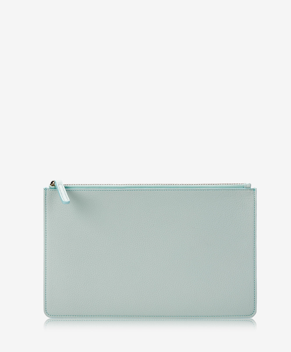 GiGi New York Signature  Pouch Azure Pebble Grain Leather