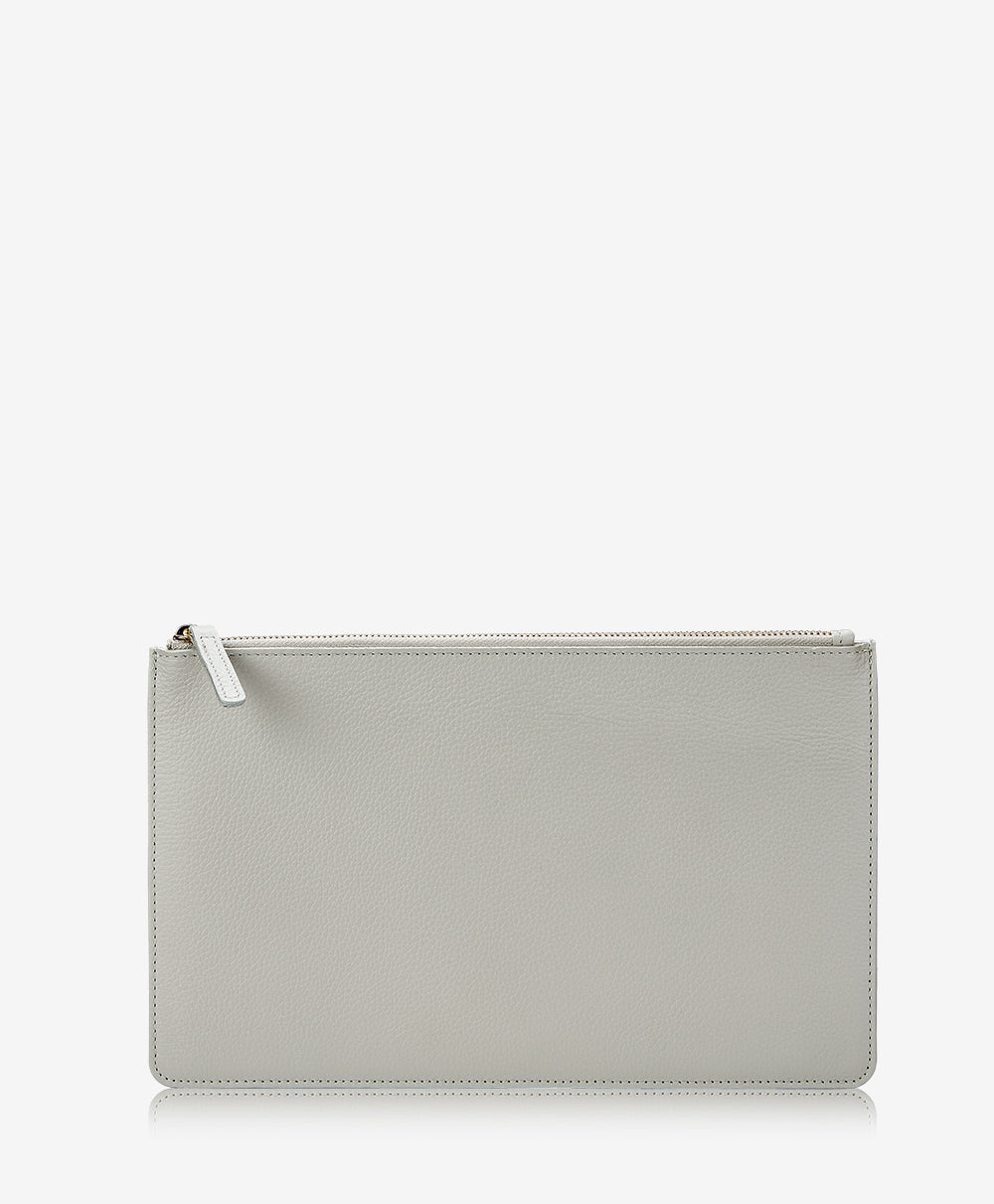 GiGi New York Signature  Pouch Oyster Pebble Grain Leather