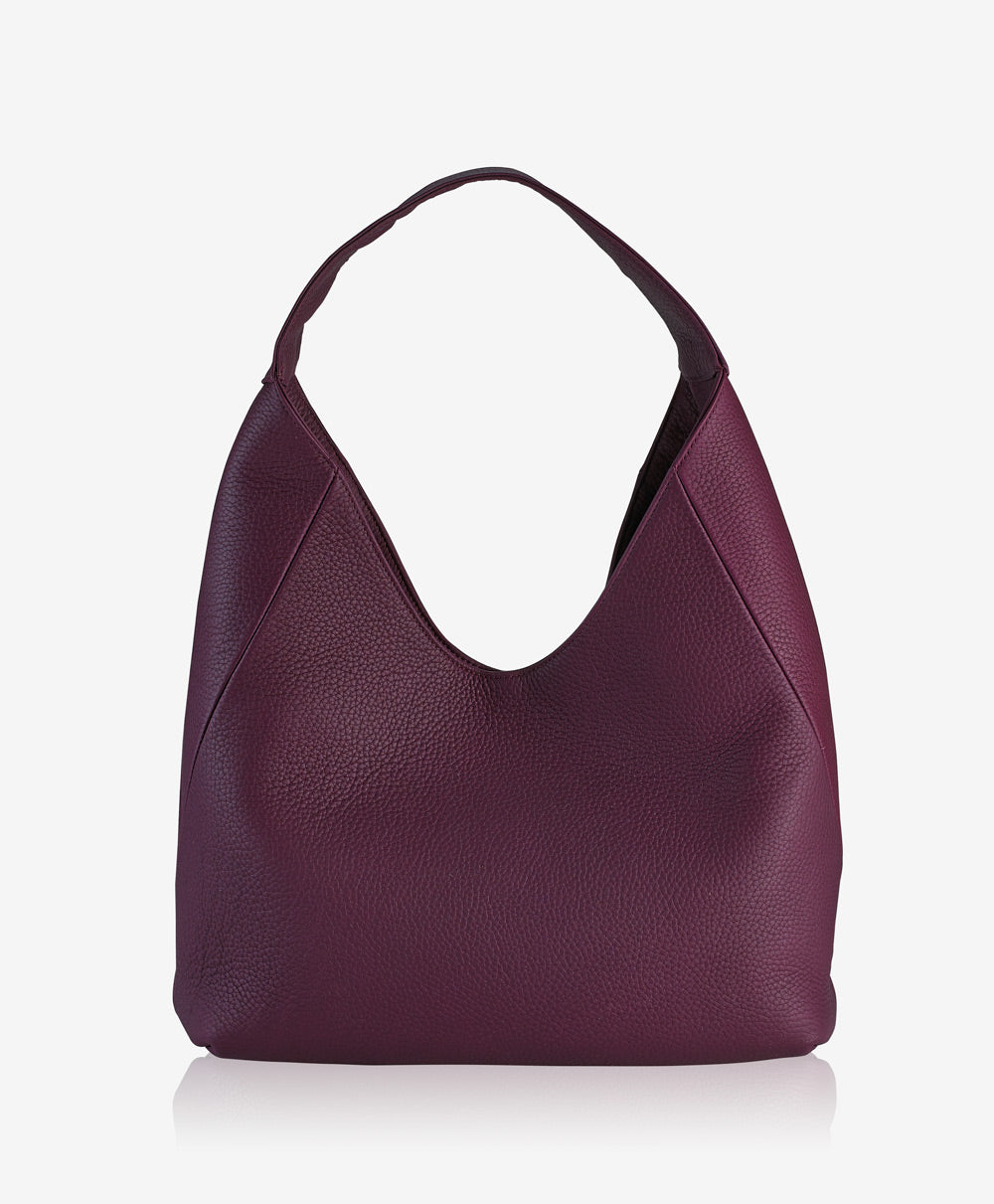 GiGi New York Sasha Hobo Wine Pebble Grain Leather