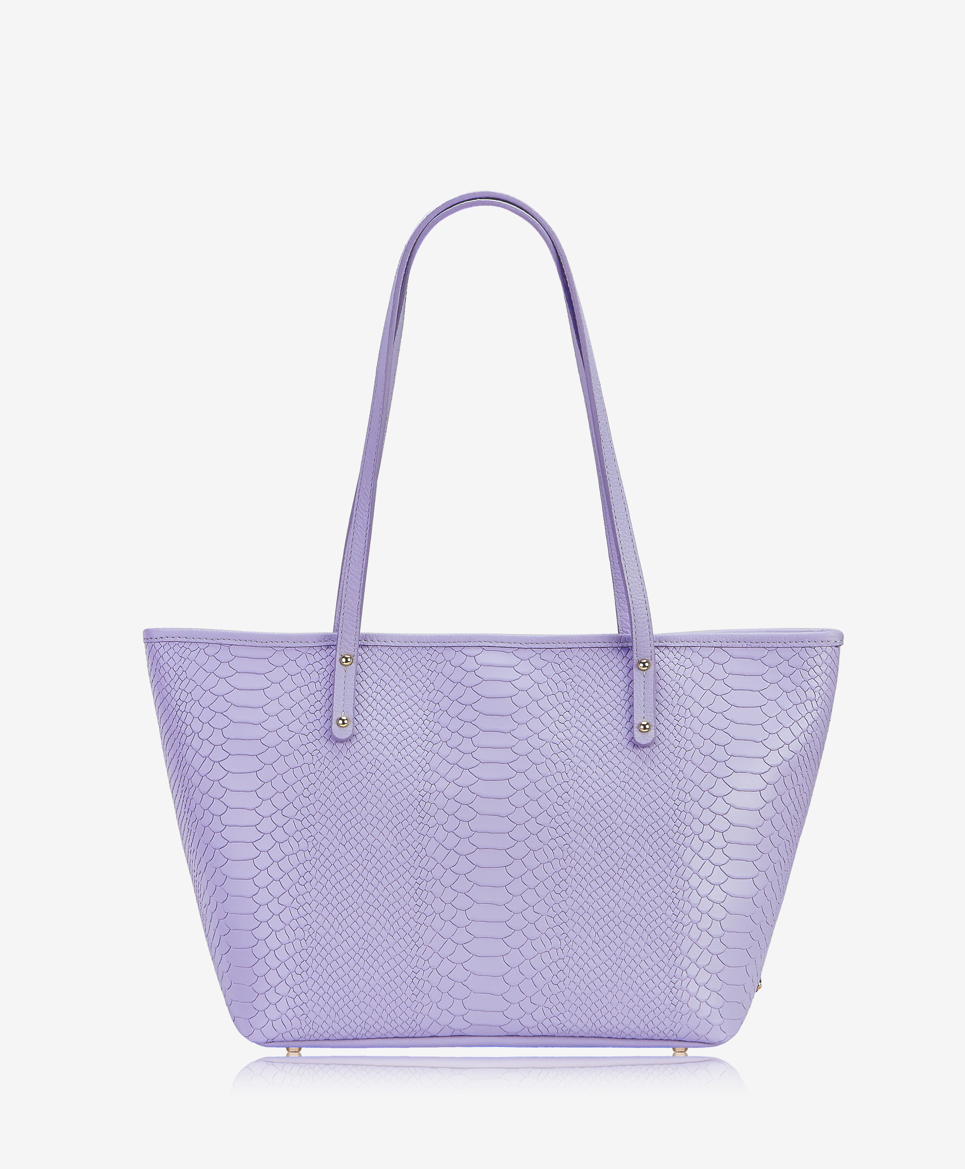 GiGi New York Zip Taylor Tote Lilac Embossed Python Leather