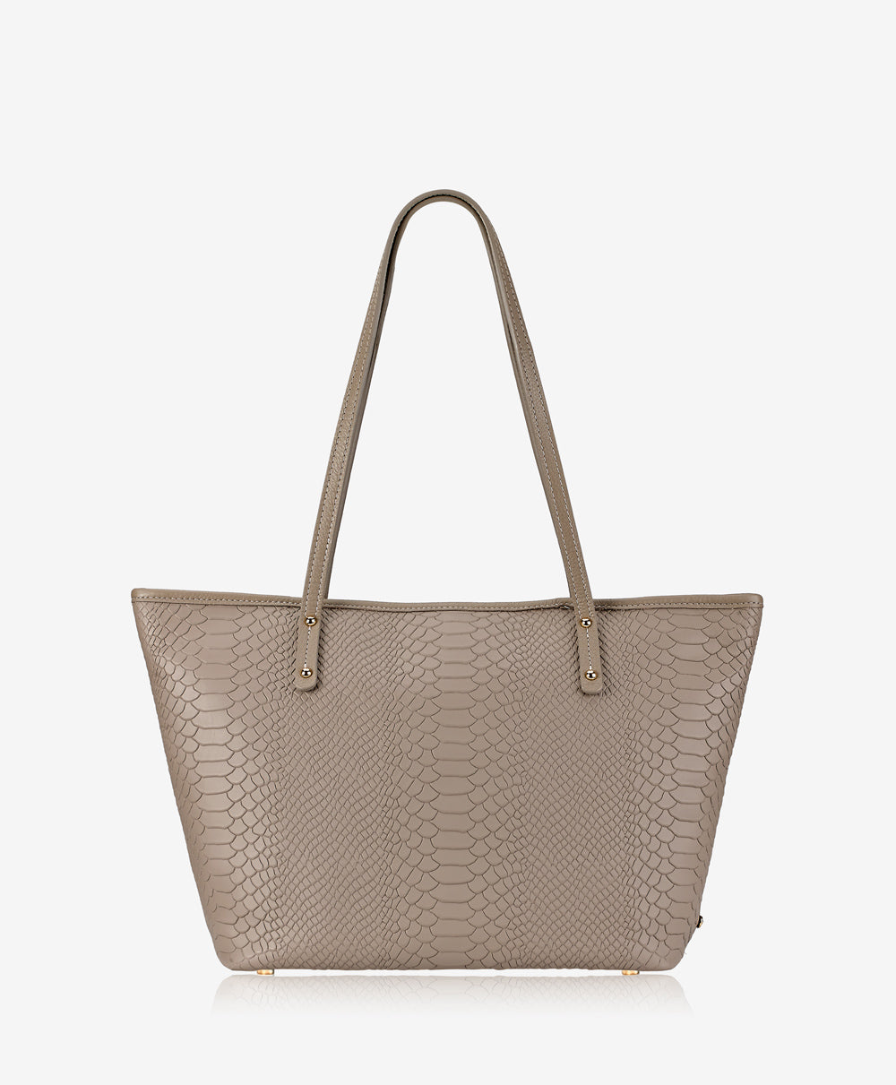 GiGi New York Zip Taylor Tote Stone Embossed Python Leather