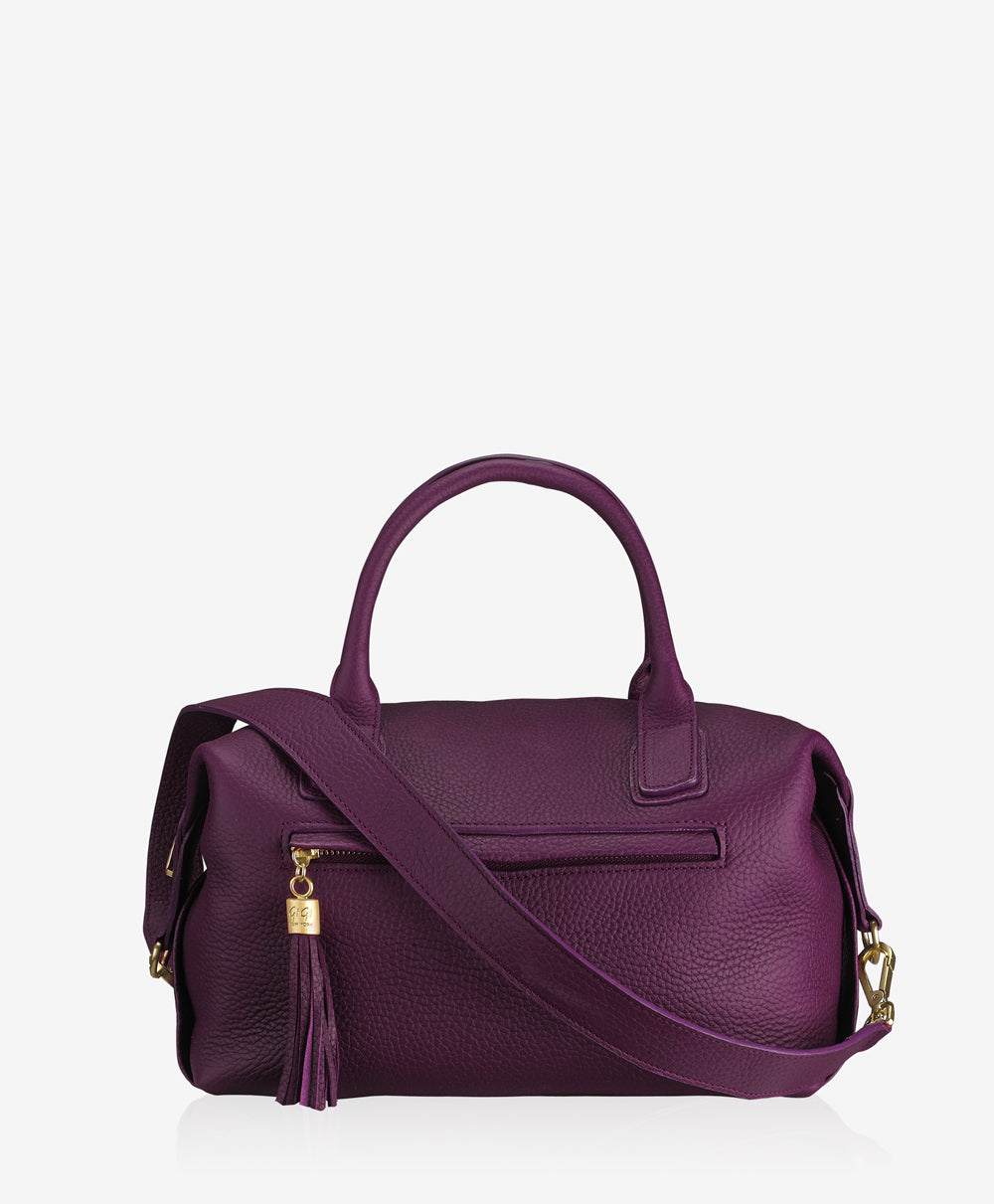 GiGi New York Welby Satchel Wine Pebble Grain Leather