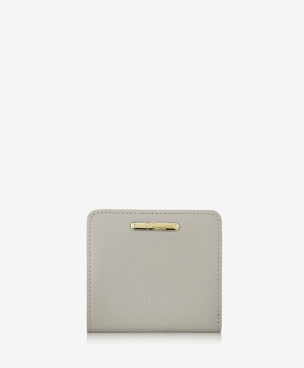 GiGi New York Mini Foldover Wallet Oyster Pebble Grain Leather