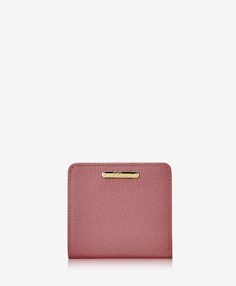 GiGi New York Mini Foldover Wallet Rose Pebble Grain Leather