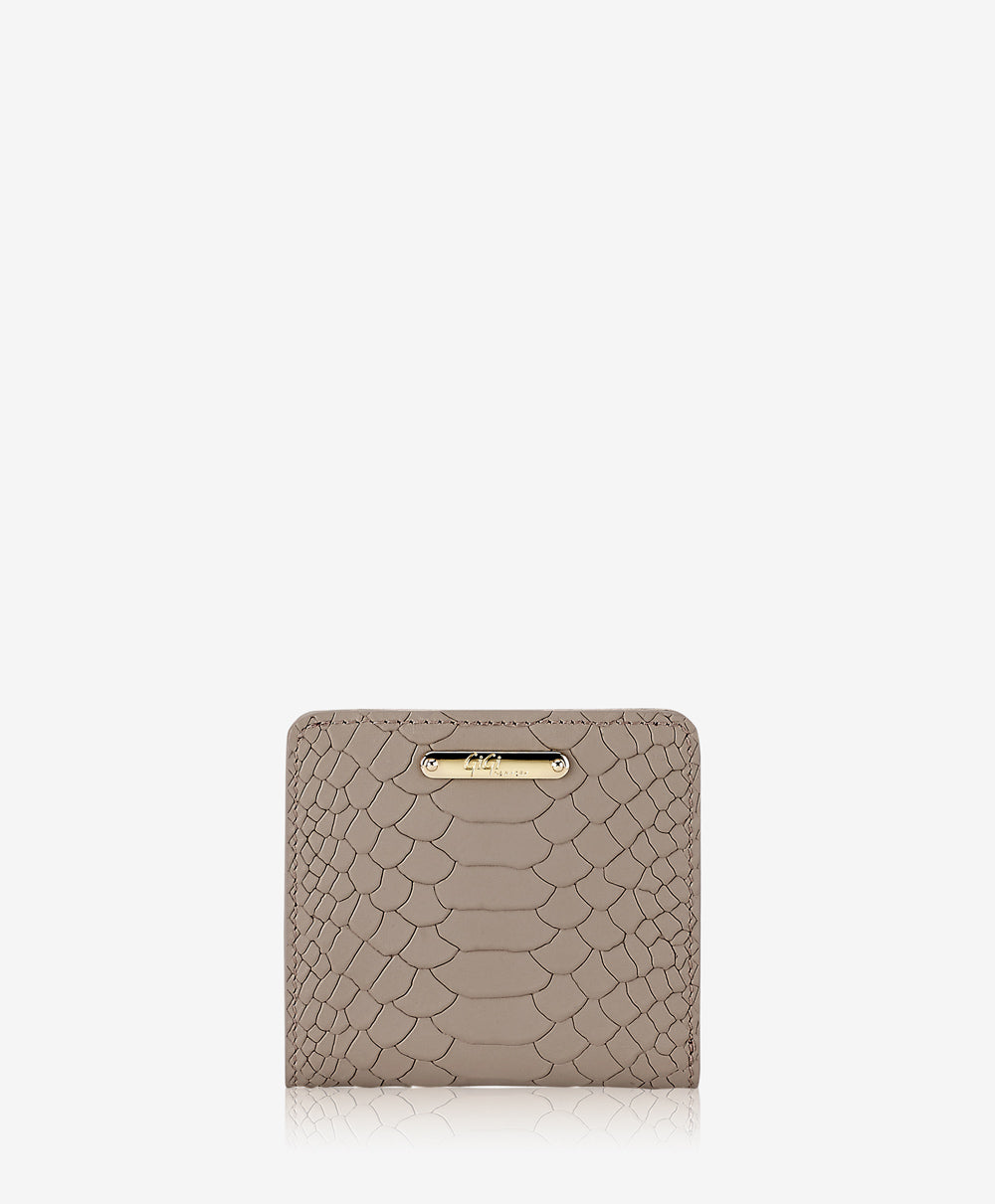 GiGi New York Mini Foldover Wallet Stone Embossed Python Leather