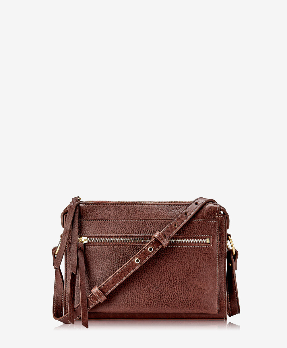 GiGi New York Whitney Crossbody Brown Napa Luxe