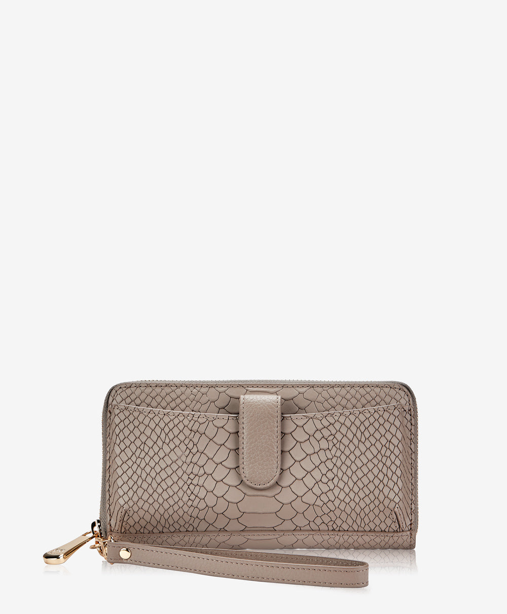 GiGi New York City Phone Wallet Stone Embossed Python Leather