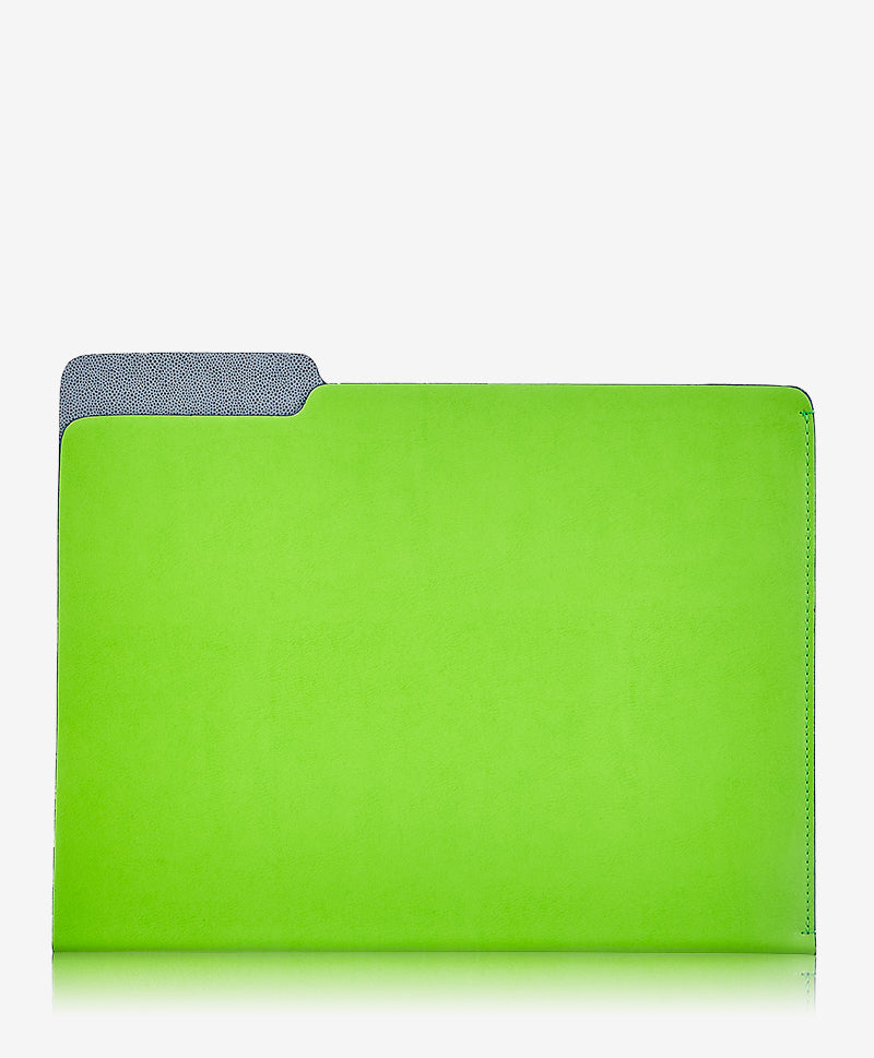 GiGi New York Carlo File Folder Lime Recycled Italian Bonded