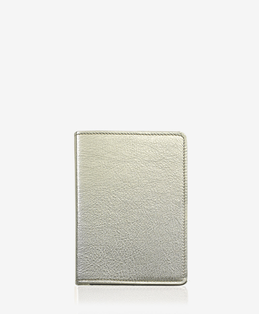 GiGi New York 7' Wire-O-Notebook White Gold Goatskin