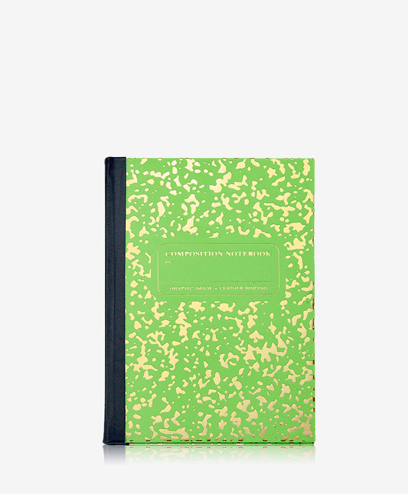 GiGi New York Composition Notebook Neon Green And Gold