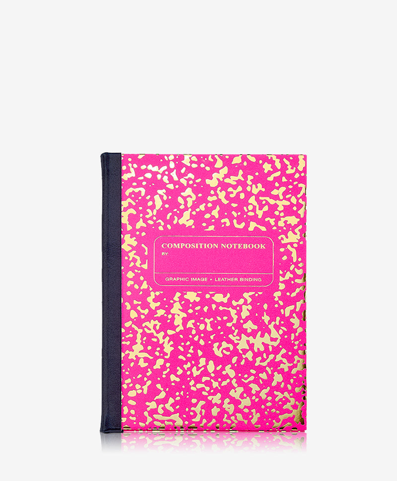 GiGi New York Composition Notebook Neon Pink And Gold