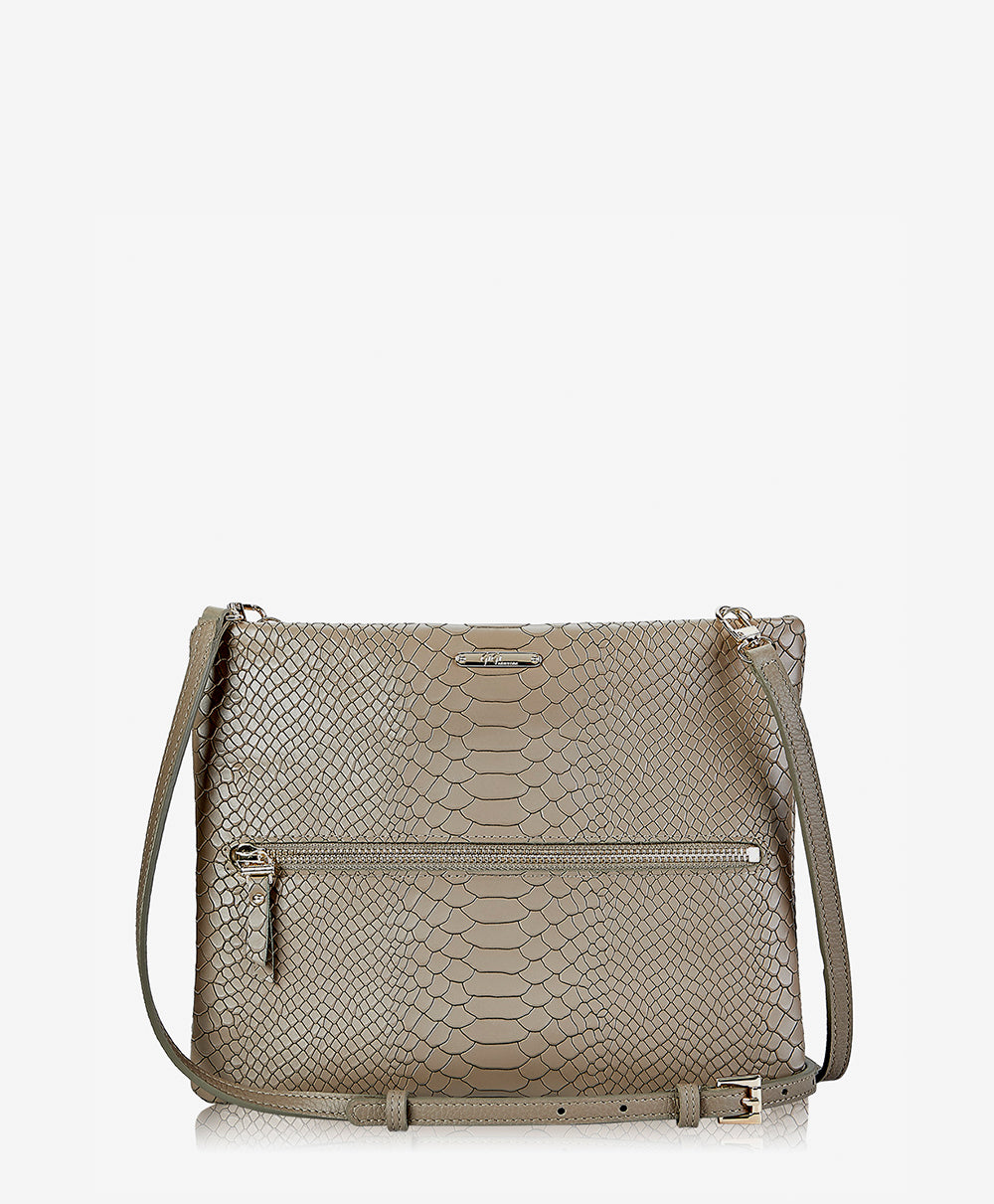 GiGi New York Skylar Crossbody Military Embossed Python Leather