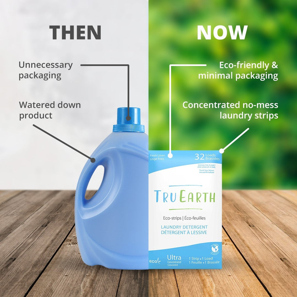Tru Earth Laundry Strips compared to traditional detergent