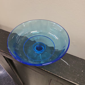Blue Glass Footed Dish