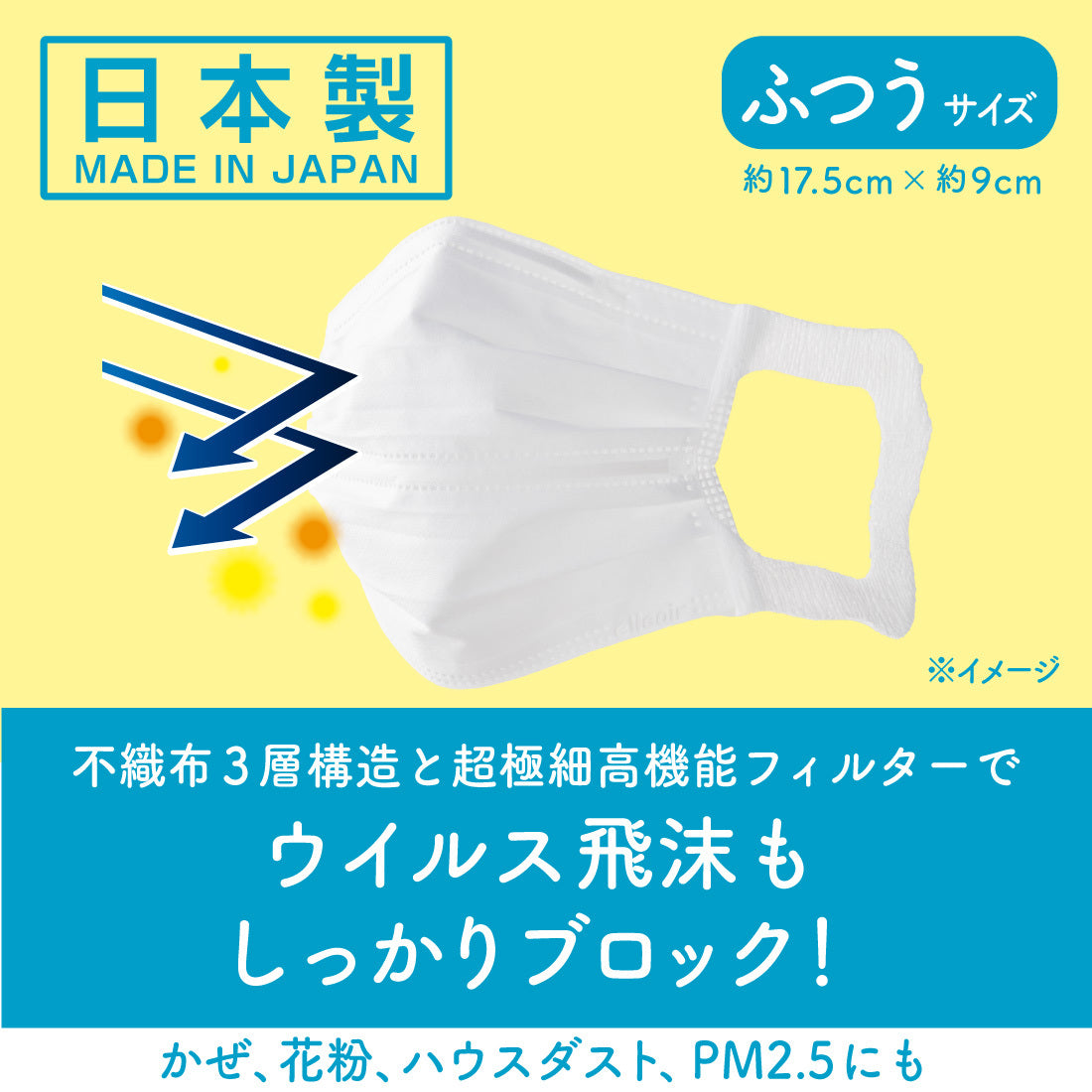 定期購入専用商品］ハイパーブロックマスク ムレ爽快 ふつうサイズ7枚 