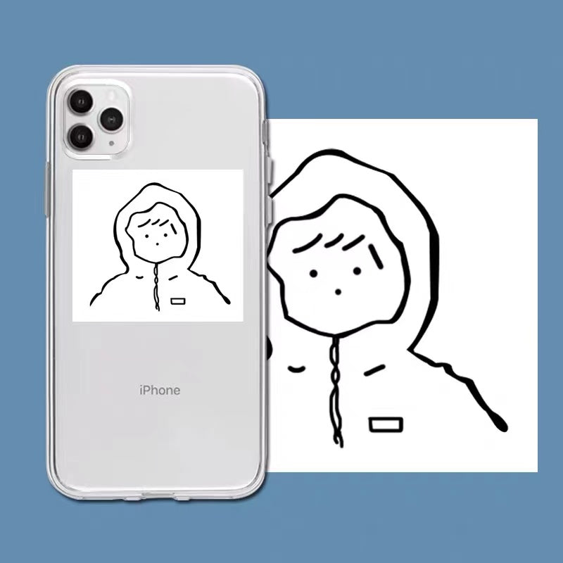 大切な誰かと カップル向けペアイラストプリントスマホケースおしゃれ Jk 人気 スマホケース Iphone11pro Iphone12pro クリア アイホンケース アクセサリー 携帯 カバー Iphone ケース 耐久性 かわいい シンプル 韓国 Galaxy ギャラクシー Gaacal