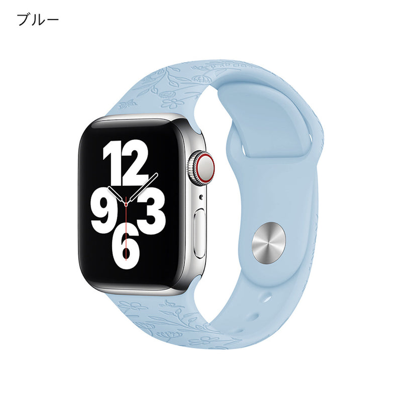 新品 Apple Watch ベルト 42 44 45mm 青迷彩 バンド