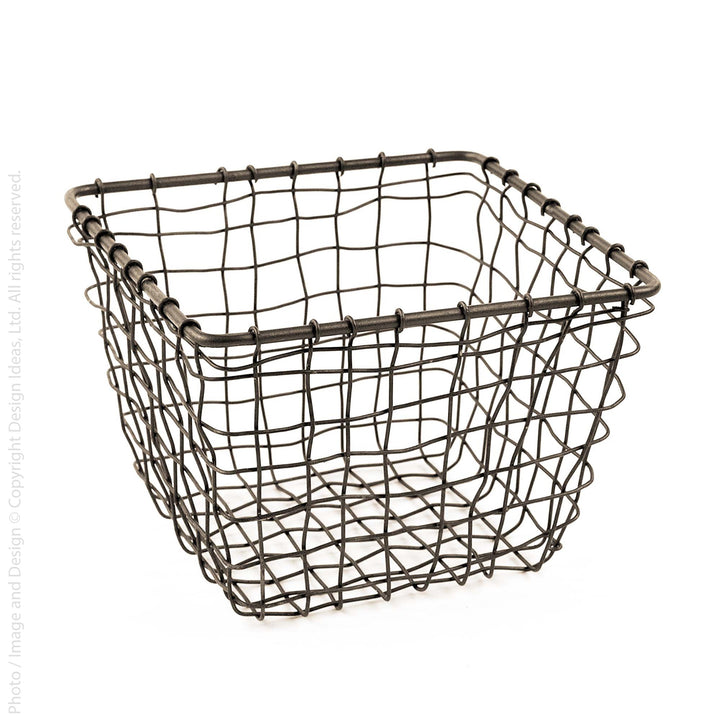 Divided Wire Caddy Basket With Wood Handle Black - Brightroom™ : Target