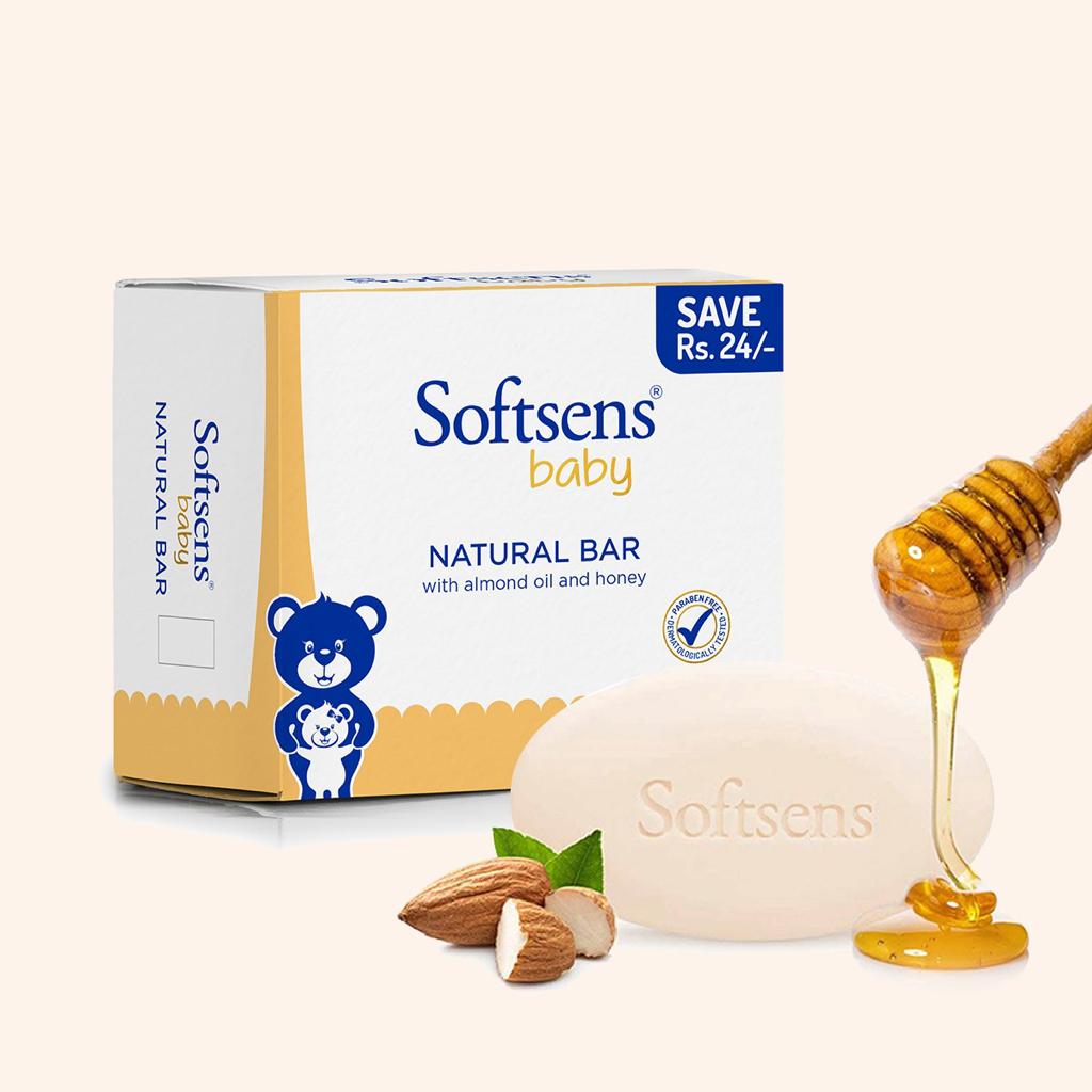 Natural Baby Bar Soap (100g x 3 Multipack) Softsens Baby India