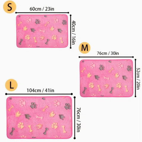 Pink Dog Blanket Measurements