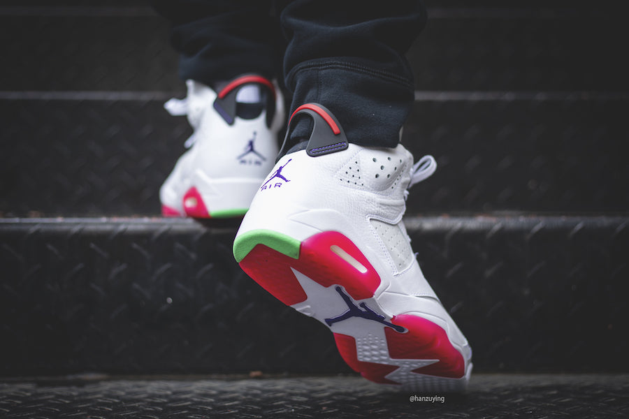 jordan 6 retro hare on feet