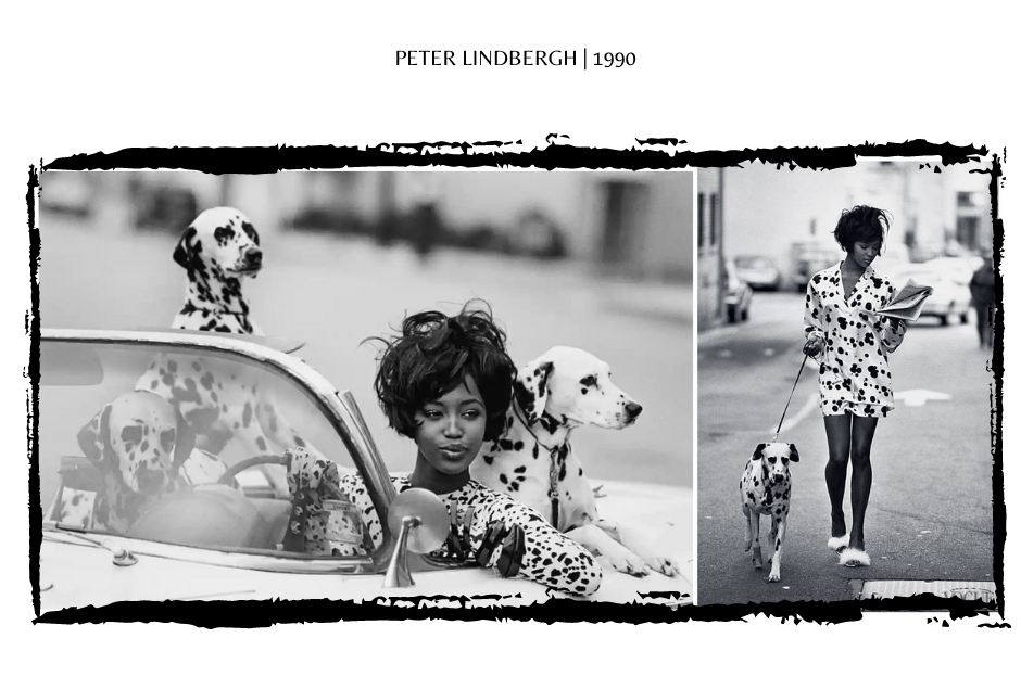 Naomi Campbell with Dalmation Dogs