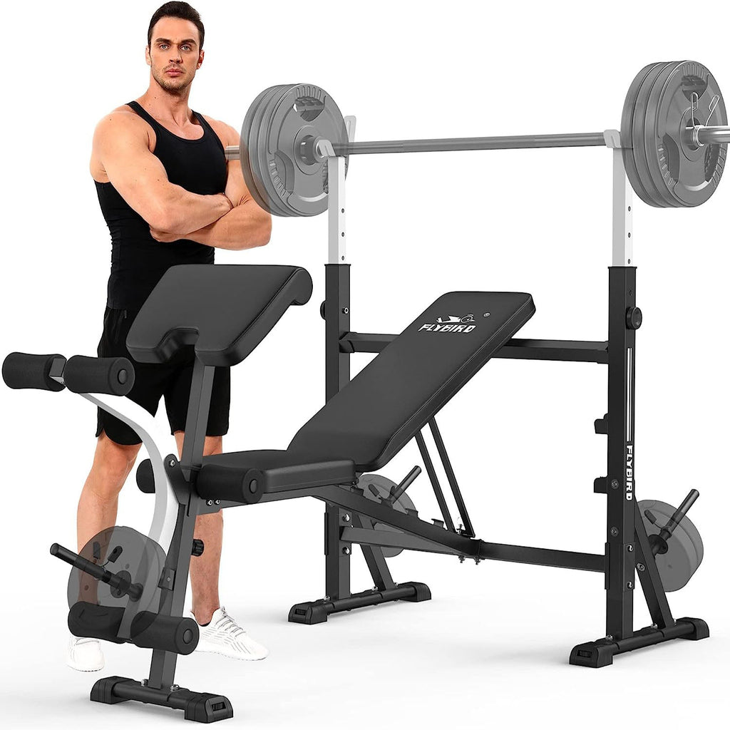 flybird-olympic-weight-bench-with-barbell-and-plates